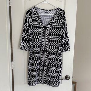Mud Pie Black and Gray Patterned Dress